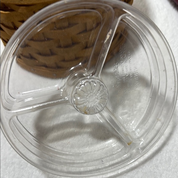 LONGABERGER Woven Sewing Basket with Red Leather Lid and Inserts - Picture 4 of 14